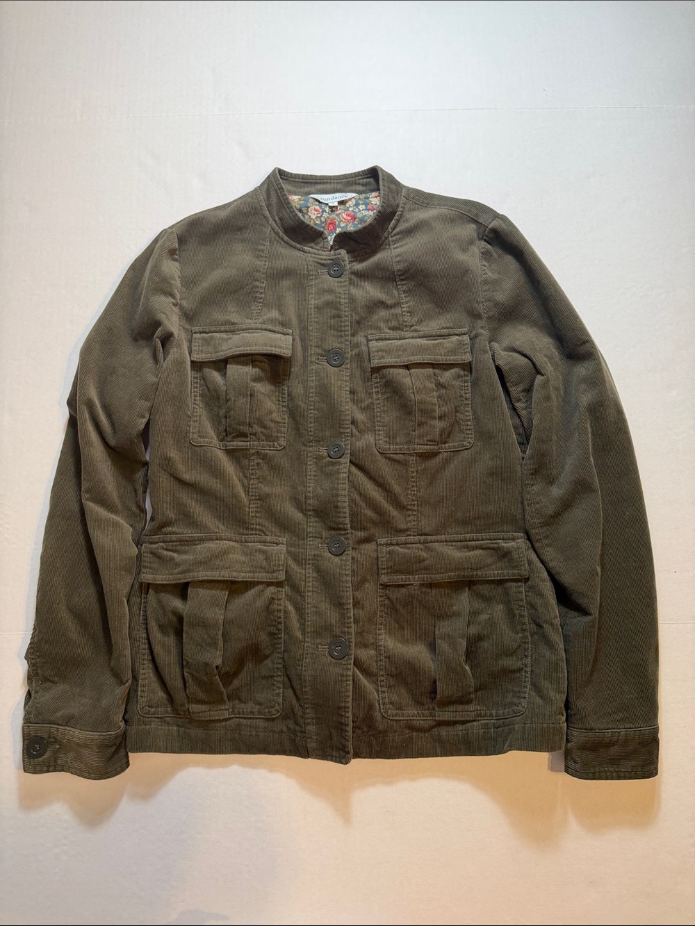 Sundance olive green corduroy utility jacket